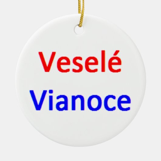 slowaakse vrolijk kerstfeest keramisch ornament (Voorkant)