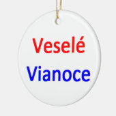slowaakse vrolijk kerstfeest keramisch ornament (Links)