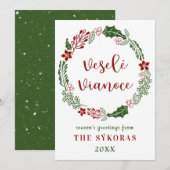 Slowaakse vrolijke kerstdagen, op maat feestdagenkaart (Voorkant / Achterkant)