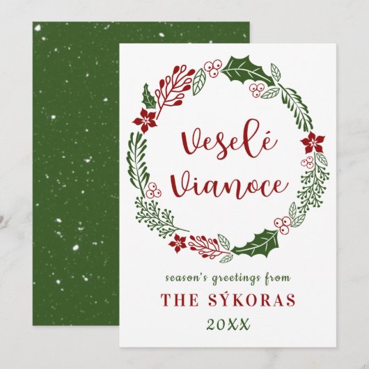 Slowaakse vrolijke kerstdagen, op maat feestdagenkaart (Voorkant / Achterkant)