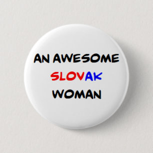 Slowaakse vrouw, geweldig ronde button 5,7 cm