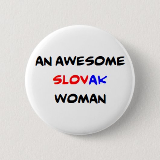 Slowaakse vrouw, geweldig ronde button 5,7 cm (Voorkant)