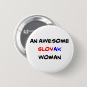Slowaakse vrouw, geweldig ronde button 5,7 cm (Voorkant /achterkant)