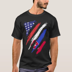 Slowakije Amerikaans geteelde vlag USA Patriot-erf T-shirt