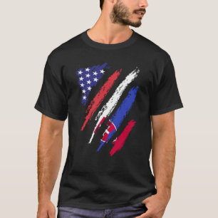 Slowakije Amerikaans Groot Vlag Verenigde Staten P T-shirt