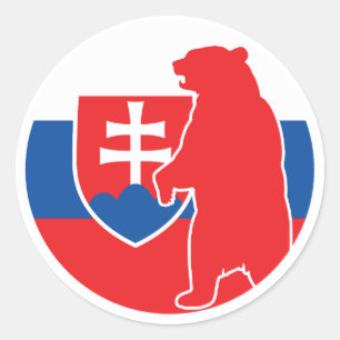 Slowakije Beer Slowaakse nationale dierenvlag Ronde Sticker