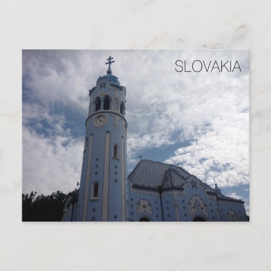 slowakije blauwe kerk briefkaart (Voorkant)