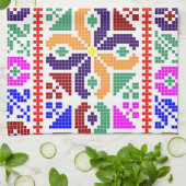 slowakije folk patroon motief traditioneel etnisch theedoek (Gevouwen)