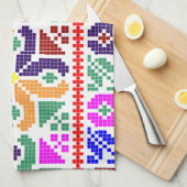 slowakije folk patroon motief traditioneel etnisch theedoek (Quarter Fold)