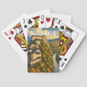 Slowakije Illustratie Reis Kunst Vintage Pokerkaarten