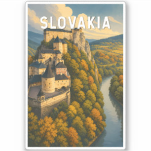 Slowakije Illustratie Reis Kunst Vintage Sticker