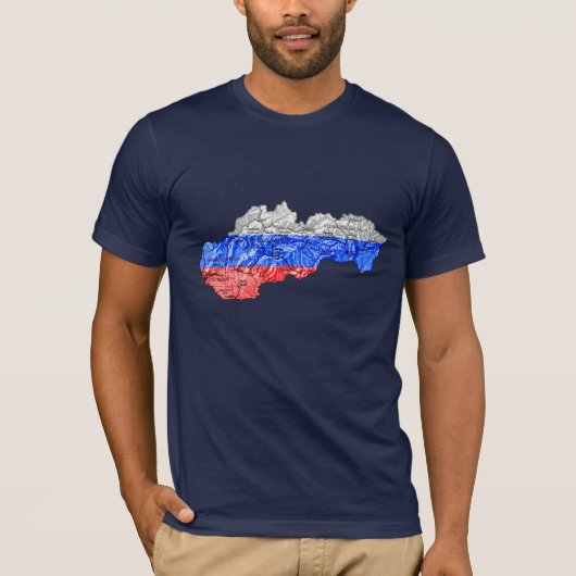 Slowakije — Kaart T-Shirt (Voorkant)