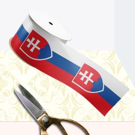 Slowakije Lint, Trikolor, Embleem, Slowakije Vlag Satijnen Lint