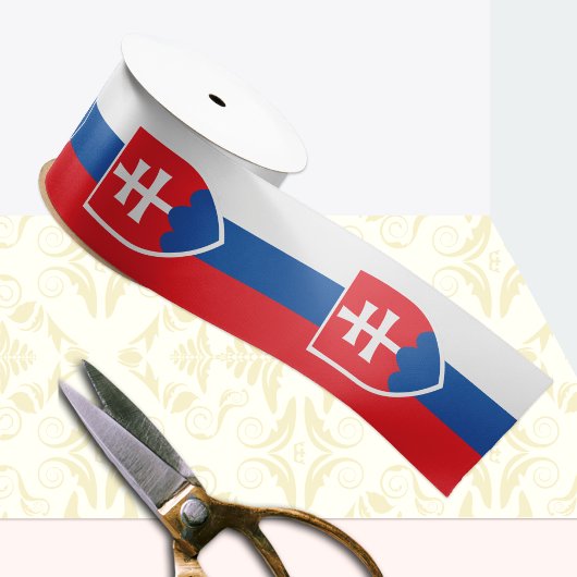 Slowakije Lint, Trikolor, Embleem, Slowakije Vlag Satijnen Lint