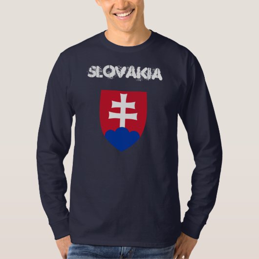 Slowakije met wapenmantel t-shirt (Voorkant)