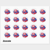 Slowakije Ripped Flag Classic Round Sticker (Vel)