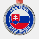 Slowakije Round Emblem Metalen Ornament (Voorkant)