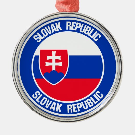Slowakije Round Emblem Metalen Ornament (Voorkant)