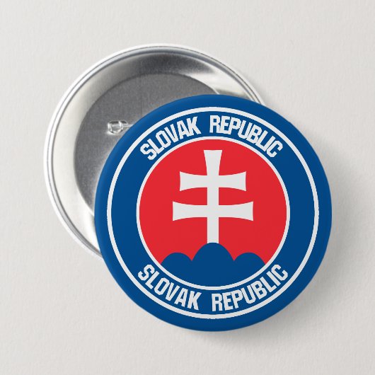 Slowakije Round Emblem Ronde Button 7,6 Cm (Voorkant /achterkant)