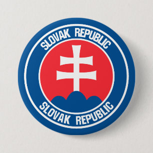 Slowakije Round Emblem Ronde Button 7,6 Cm