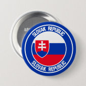 Slowakije Round Emblem Ronde Button 7,6 Cm (Voorkant /achterkant)