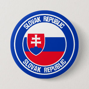 Slowakije Round Emblem Ronde Button 7,6 Cm
