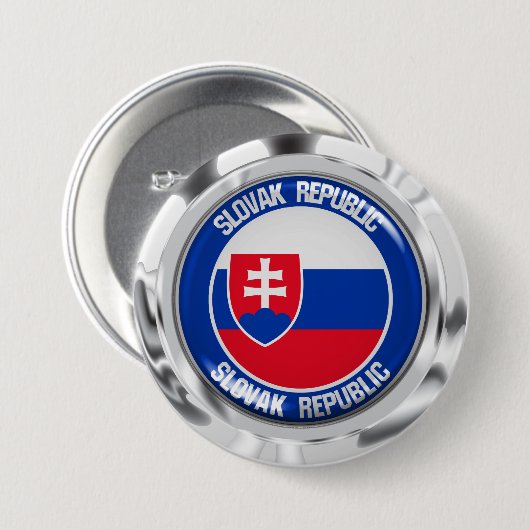 Slowakije Round Emblem Ronde Button 7,6 Cm (Voorkant /achterkant)
