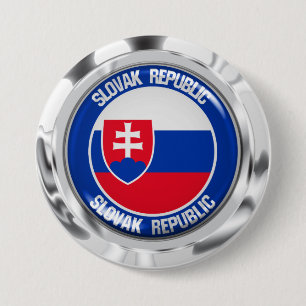 Slowakije Round Emblem Ronde Button 7,6 Cm