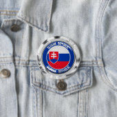 Slowakije Round Emblem Ronde Button 7,6 Cm (In situ)