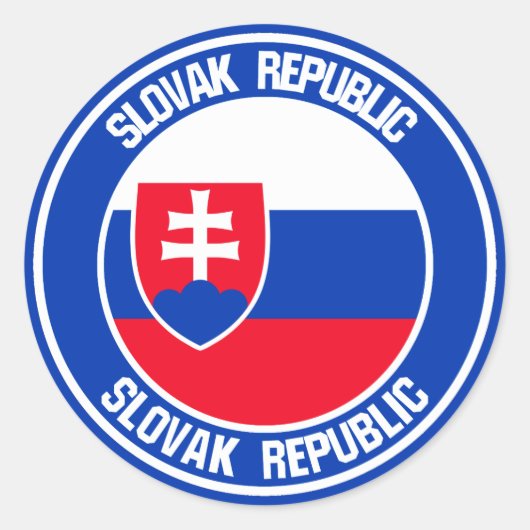 Slowakije Round Emblem Ronde Sticker (Voorkant)