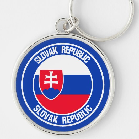 Slowakije Round Emblem Sleutelhanger (Voorkant)