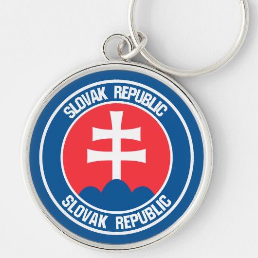 Slowakije Round Emblem Sleutelhanger (Voorkant)