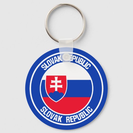 Slowakije Round Emblem Sleutelhanger (Voorkant)