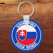 Slowakije Round Emblem Sleutelhanger (Voorkant)