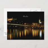 Slowakije, 's nachts, mooie foto van het cityscape briefkaart (Voorkant / Achterkant)