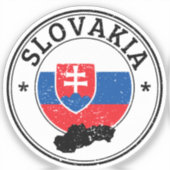Slowakije Seal Sticker Ronde Vlag Voor Laptop Boek (Voorkant)