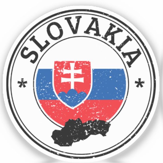 Slowakije Seal Sticker Ronde Vlag Voor Laptop Boek (Voorkant)