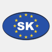 Slowakije SK Europese Unie Ovale Sticker (Voorkant)