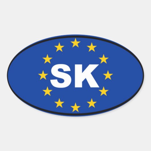 Slowakije SK Europese Unie Ovale Sticker (Voorkant)