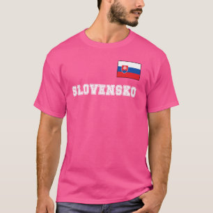 Slowakije - SLOVENSKO met nationale vlag borst T-shirt