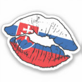 Slowakije Slowaakse lippenstift liefde vlag Sticker (Voorkant)