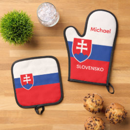 Slowakije Slowaakse vlag embleem Europa Ovenwant & Pannenlap Set