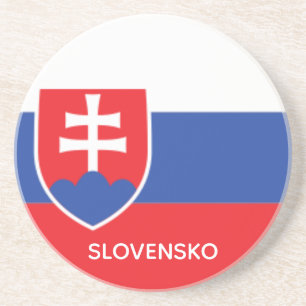 Slowakije Slowaakse Vlag Embleem Europa Zandsteen Onderzetter