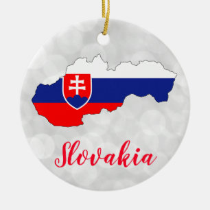 Slowakije: Slowaakse vlag Kaart keramisch versieri Ornament