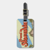 Slowakije vintage reisposter. bagagelabel (Voorkant verticaal)