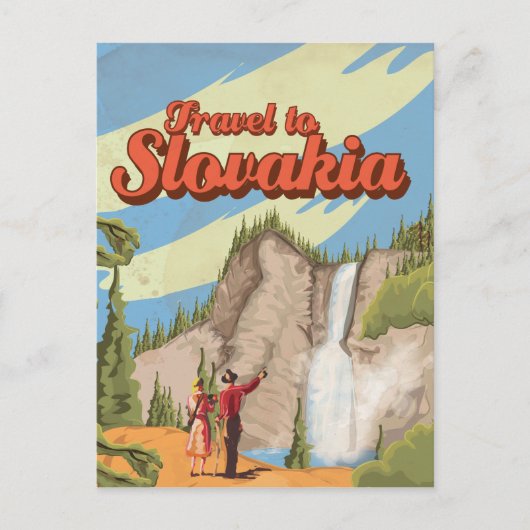 Slowakije vintage reisposter briefkaart (Voorkant)