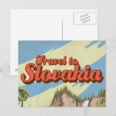 Slowakije vintage reisposter briefkaart (Voorkant / Achterkant)