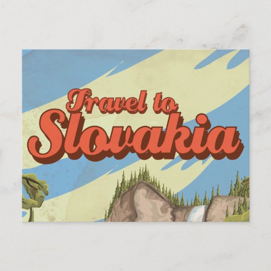 Slowakije vintage reisposter briefkaart (Voorkant)