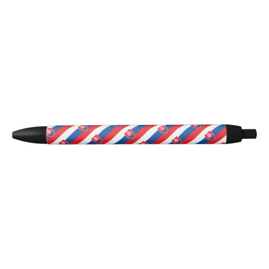 Slowakije Vlag Balpen Zwarte Inkt Pen (Voorkant)