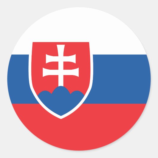 Slowakije Vlag Classic Ronde Sticker (Voorkant)
